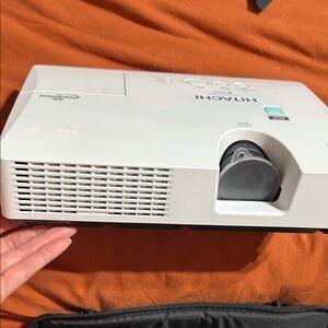 Hitachi White Projector with Black Carrying Case